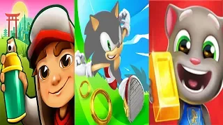 Subway Surfers 2018 Tokyo VS Sonic Dash SILVER VS Talking Tom Gold Run