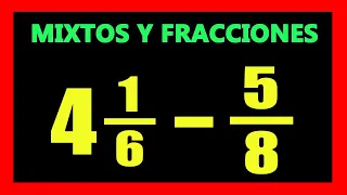 ✅👉 Resta de Numero Mixto con Fracciones Propias