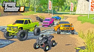 MUDDYING PIT BUILD! & BUYING LIFTED MONSTER TRUCK & CAN-AM ATV | FARMING SIMULATOR 2019