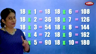 Table of 18 in English | 18 Table | Multiplication Tables English | Learning Video | Pebbles Rhymes