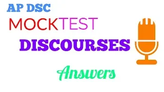 AP DSC 2018 ENGLISH Mock Test I Discourses Answers I