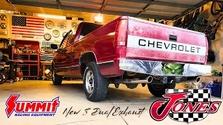 OBS Chevy '89 SBC 350 gets new 3 inch DUAL EXHAUST  | Sounds Clean