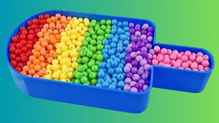 Satisfying Video l Bathtub Ice Cream OF Mixing Rainbow Candies FROM PlayDoh Painting & Cutting ASMR