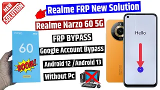 Realme Narzo 60 5g Frp Unlock | Rmx3750 Frp Bypass | Android 12 / 13 (without pc)