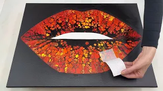 22. LIPS Acrylic Swipe Painting Tutorial | Acrylic Pouring