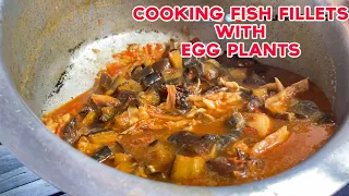 African Village Girl's Life//MOST APPETIZING EGGPLANTS COOKED WITH SMOKED FISH// VILLAGE KITCHEN