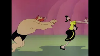 Popeye defeats Caveman Bluto (Popeye the Sailor Man - "Pre-Hysterical Man")