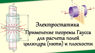 Теорема Гаусса для расчета полей цилиндра (нити) и плоскости