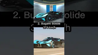 Top 10 Fastest cars in 3d Driving class #bugattibolide #3ddrivingclass