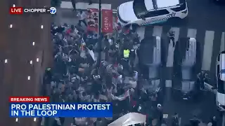 LIVE: Pro-Palestinian protesters block downtown street