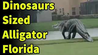 Dinosaur sized Alligator On A Florida Golf Course Is Like A Trip To Jurassic Park