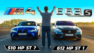 Mercedes-AMG E63s st.1 vs BMW M4 st. Competition 2022 (g82)