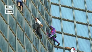 'French Spider-Man' and 'Three Musketeers' Climb Skyscraper #Shorts