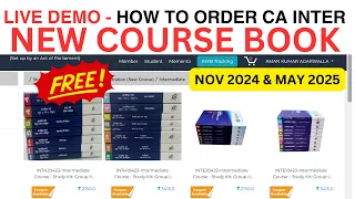 Live Demo :- How To Order CA Inter New Course Book | ICAI CA Intermediate New Book | Nov24 & May 25