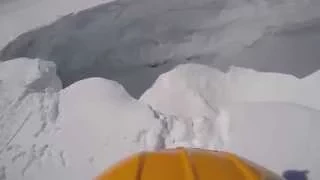 GoPro hero 4 falling into glacial crevasse