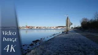 Lübeck-Travemünde/Priwall, Germany: Traveufer (Trave Riverside), Winter - 4K UHD Video (2160p/60p)