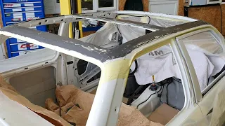 E30 composites BMW e30 m3 carbon / fiberglass roof how to install fitting instructions part 4