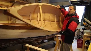 B01. This is Carolina, a small clinker plywood canoe.