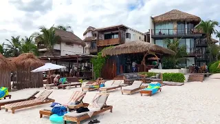 WALKING TULUM MEXICO BEACH  TOUR 🇲🇽 2023 | Travel Guide | [4k]  Binaural Audio🎧