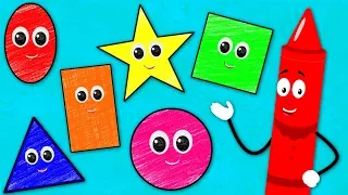 The Shapes Song | Learn Shapes | Crayons Nursery Rhymes Songs For Kids | Baby Songs