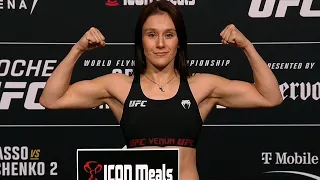 Alexa Grasso and Valentina Shevchenko - Official Weigh-ins - (Noche UFC: Grasso vs. Shevchenko 2)