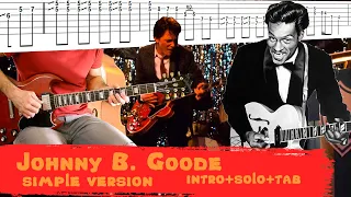 Chuck Berry - Johnny B. Goode (cover, simple version, into+solo+tab)