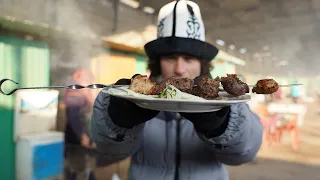 Tasting street food in the snow: KYRGYZSTAN | The weirdest of them all? 🍖❄️