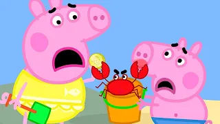 George & Richard Rabbit Build Sand Castles 🦀 🐽 Peppa Pig and Friends Full Episodes