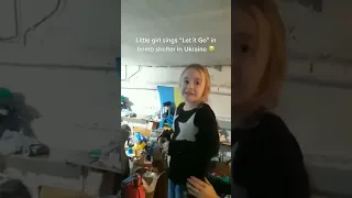 Little girl sings "Let it Go" in bomb shelter in Ukraine