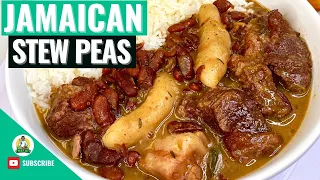 Jamaican Stew Peas with Beef and Pigtails - Delicious Jamaican Old School Recipes Chef Ali1027