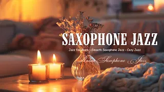 Go to Sleep with Slow Saxophone Jazz Music at Late Night - Cozy Candlelight in Night Ambience