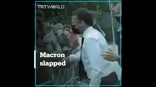 French President Macron slapped on regional tour