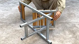 DIY - Great Craftsman's Ideas // How to Make a Smart Folding Chair // Metal Smart Folding Utensils !