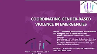 COORDINATING GENDER-BASED VIOLENCE IN EMERGENCIES