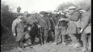 U.S.troops of the 64th Infantry division celebrate Armistice Day in France HD Stock Footage