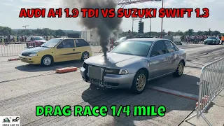 AUDI A4 1.9 TDI vs SUZUKI SWIFT 1.3 drag race 1/4 mile 🚦🚗 - 4K UHD