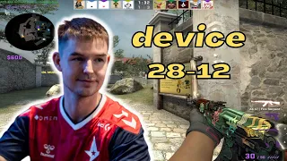 【CSGO POV】device (28-12) (overpass) w/comms FACEIT Ranked | Aug 24, 2023