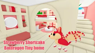 Strawberry Bat Dragon Tiny Home Speed build in Adopt me! Roblox