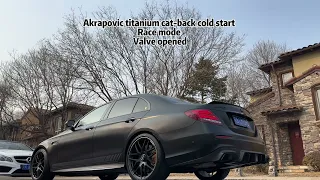 W213 E63s Akrapovic titanium cat-back cold start