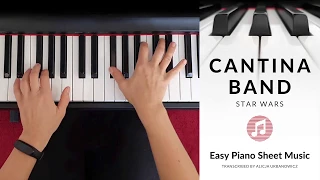 Cantina Band I STAR WARS I Easy Piano Tutorial I Sheet Music for Late Beginners