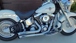 2002 Harley Davidson FatBoy Walk Around and Cold Start - S&S Gear Drive & 509 Cams Bassani Exhaust