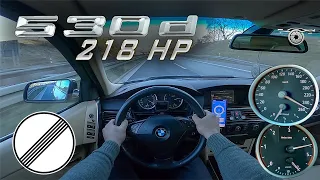 BMW E60 530d 218HP Acceleration & Top Speed on German Autobahn 100-200 km/h