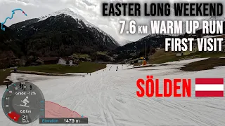 [4K] Skiing Sölden, First Visit - 7.6km Spring Morning Warm Up - Red & Black , Austria, GoPro HERO11