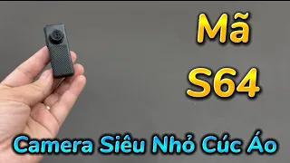 Camera Cúc Áo S64 Siêu Nhỏ Không Dây , Camera Mini S64 Xem Trên Điện Thoại Pin 8 Tiếng