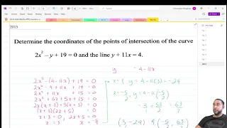 2024 02 15 - Add Maths F5 - PPQ revision - Simultaneous Eq'ns (1 linear, 1 non-linear)