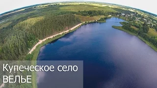 Купеческое село Велье, Псковская область, окрестности Пушкинских Гор аэросъемка