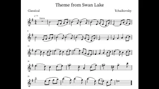 Theme from Swan Lake (Violin/Recorder) - Sheet Music Play-Along