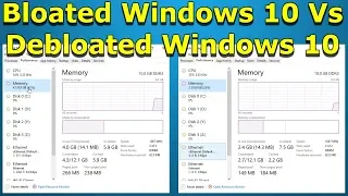 Difference Between Bloated and Debloated Windows 10 1903 2019 May Update