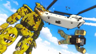Helicopter Crashes Into a GIANT Springtrap - Teardown Mods Gameplay