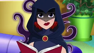 DC Superhero Girls: Legend of Atlantis: Harley Quinn spying on Raven/Raven meets Starfire and Cyborg